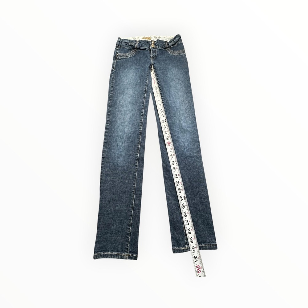 I&M Jeans Denim Womens 11 Blue Low Rise Bootcut Triple Button Y2K IM23125 - Picture 7 of 14
